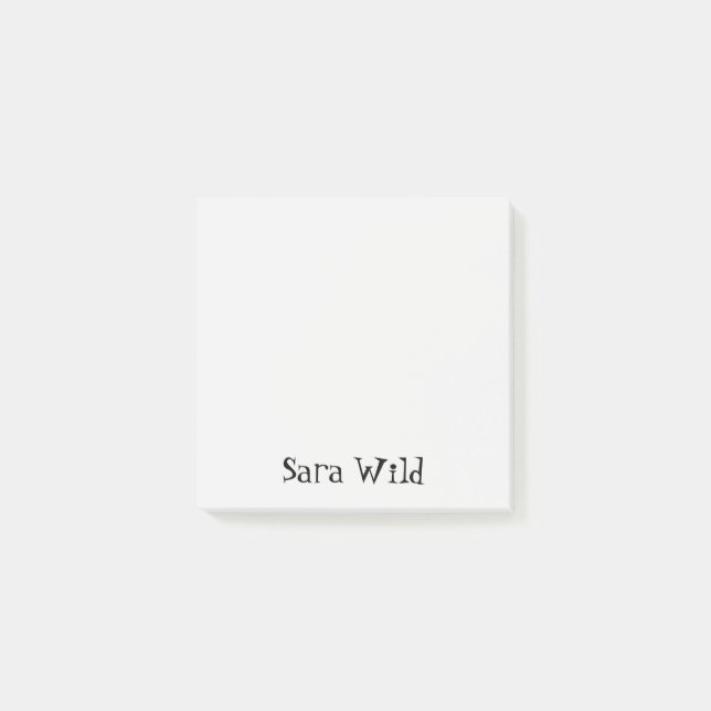 Alabaster Professional Minimalist Black Script Post-it Notes (Front)