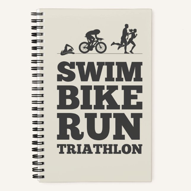 Alabaster • Swim Bike Run Triathlon Motivation Notebook (Front)