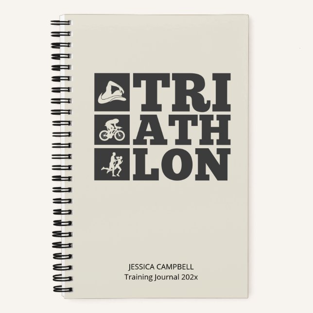 Alabaster • Triathlon Training Log & Motivation Notebook (Front)