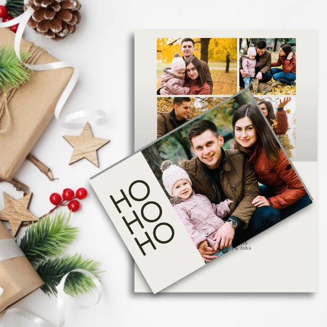 Alabaster White "HO HO HO" Holiday Card (Creator Uploaded)