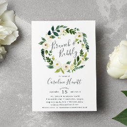 Alabaster Wreath Brunch & Bubbly Shower Invitation