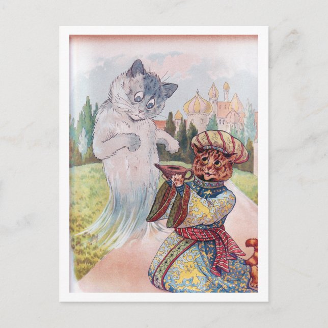 Aladdin and the Magic Lamp, Louis Wain Postcard (Front)
