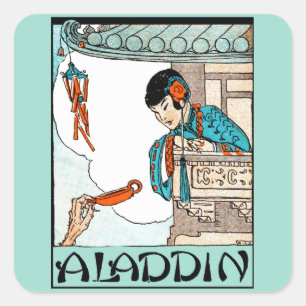 Aladdin Chinese Vintage Magic Lantern  Square Sticker