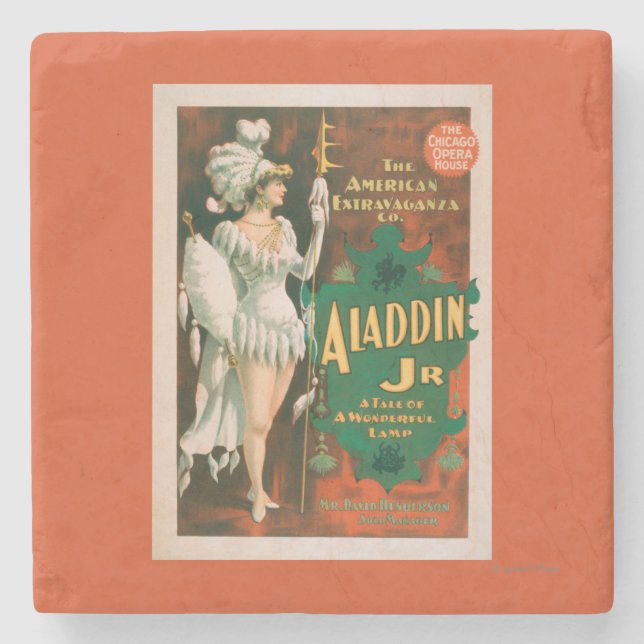 Aladdin Jr. Tale of a Wonderful Lamp Theatre 2 Stone Coaster (Front)