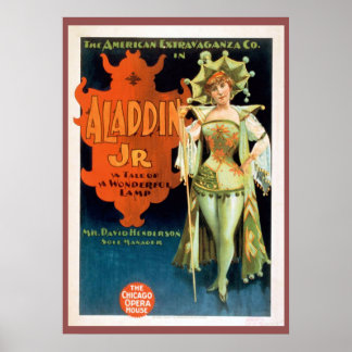 Aladdin Jr Vintage Theater Poster