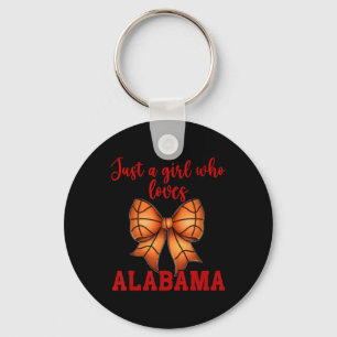 Alama Coquette Sketll Bow Girl Loves Alama  Key Ring