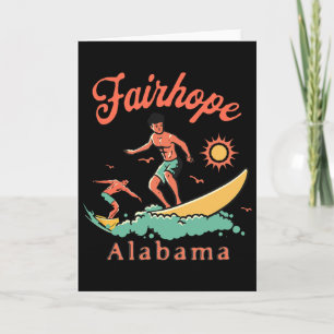 Alama Fairhope Surfer Al Surfing Beach Vacation Card