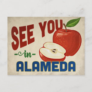 Alameda California Apple - Vintage Travel Postcard