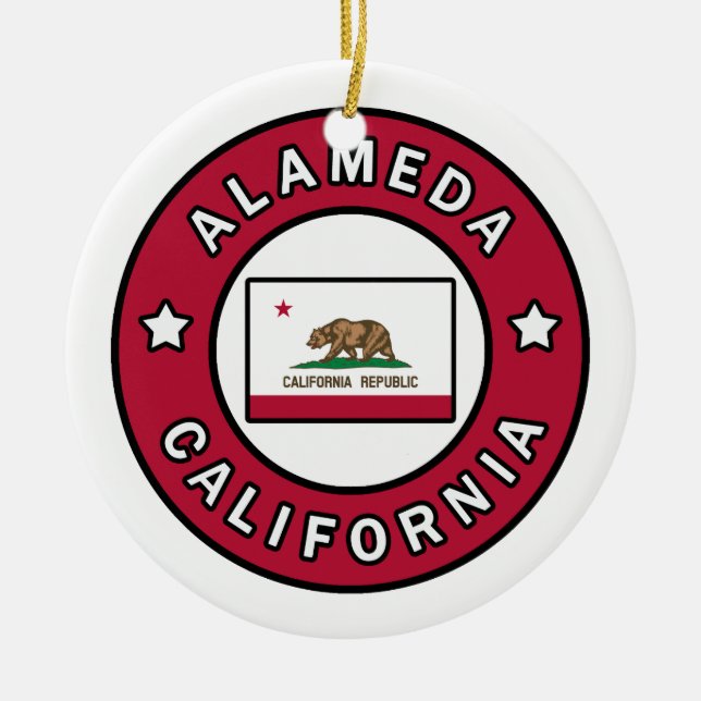 Alameda California Ceramic Tree Decoration (Front)