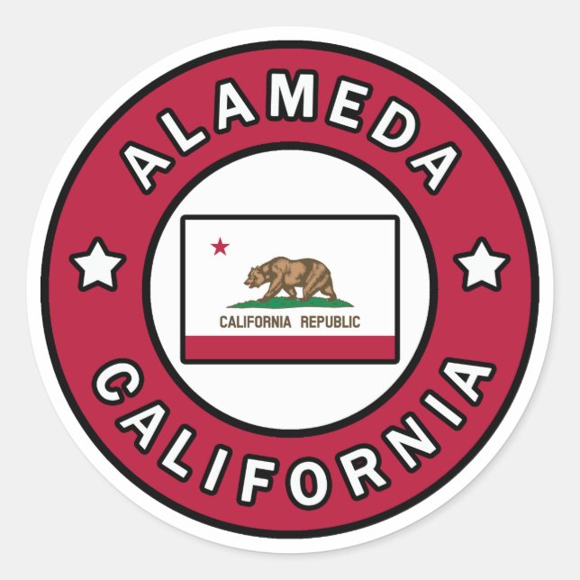 Alameda California Classic Round Sticker (Front)