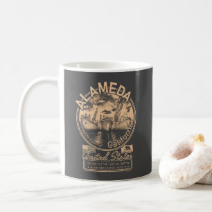ALAMEDA CALIFORNIA - VINTAGE NAVY MILITARY CRUISER COFFEE MUG