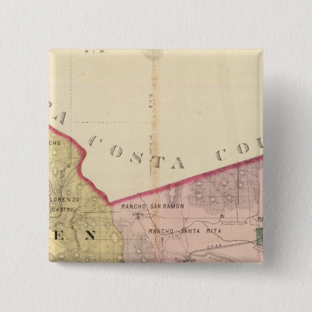 Alameda County map 15 Cm Square Badge (Front)