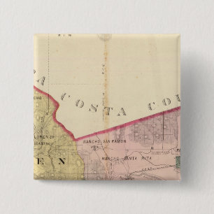 Alameda County map 15 Cm Square Badge