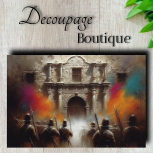 Alamo Fortress Historic Battle Decoupage Tissue Paper