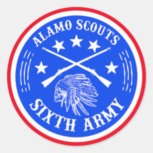 ALAMO SCOUTS 6TH ARMY LOGO CLASSIC ROUND STICKER