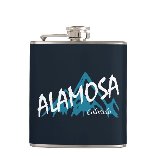 Alamosa Colorado Mountains Hip Flask (Front)