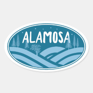 Alamosa Colorado Outdoors Oval Sticker