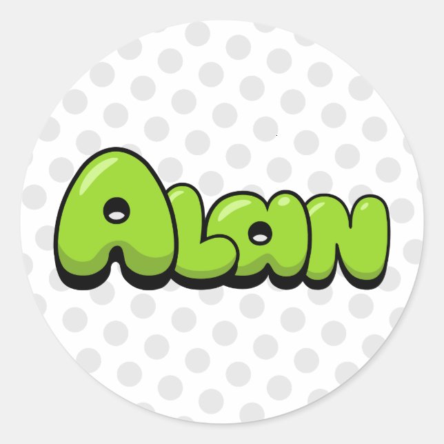 Alan Classic Round Sticker (Front)