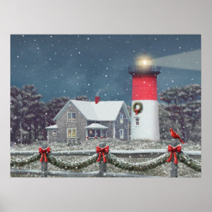 Alan Giana "Nauset Light Christmas" Poster