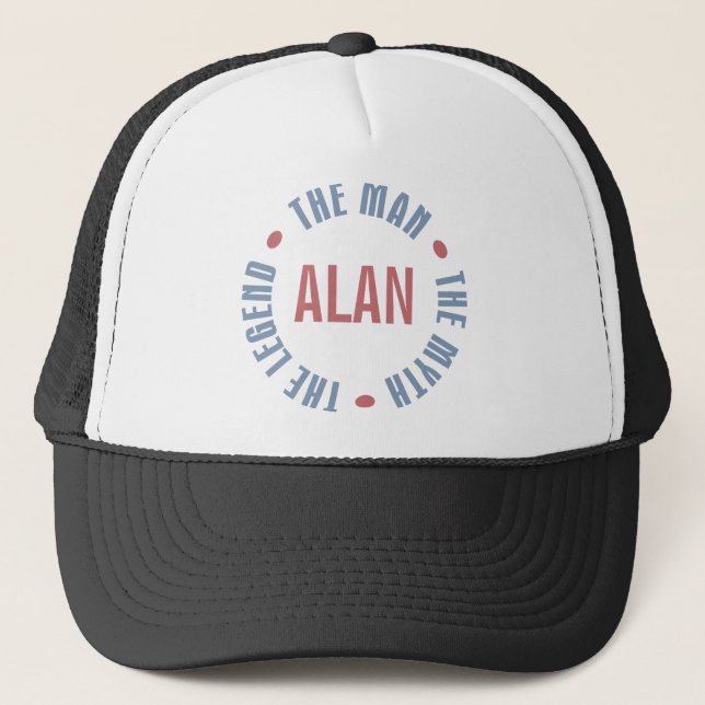 Alan Man Myth Legend Customisable Trucker Hat (Front)