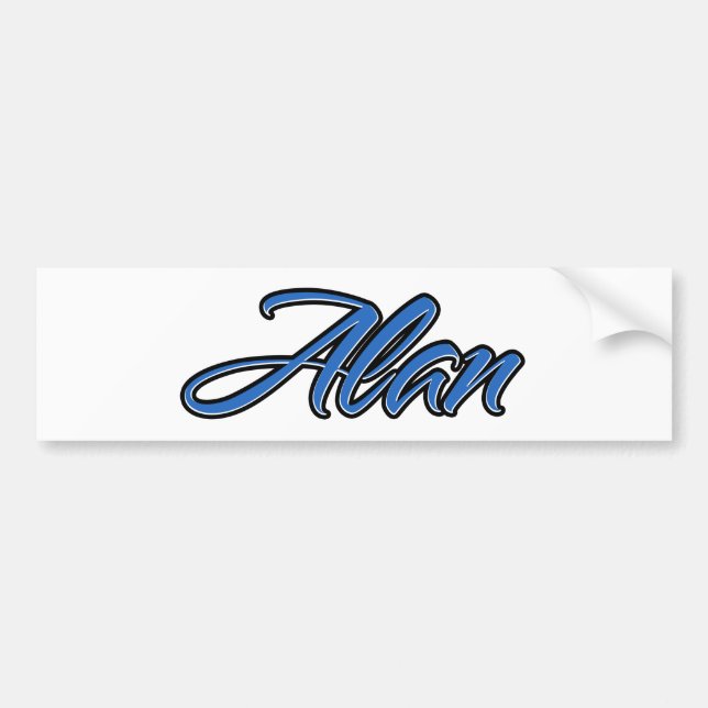 Alan Name blue Aufkleber Sticker Autoaufkleber (Front)