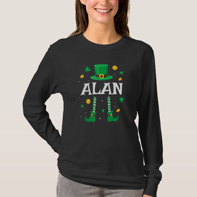 Alan Saint Patrick S Day Leprechaun Costume  Alan T-Shirt (Front)