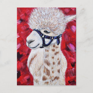 Alan the Alpaca Painting Postcard