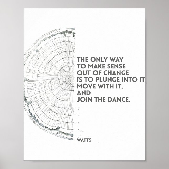 Alan Watts - Join the dance quote  Poster (Front)