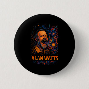 Alan Watts Laugh Galaxy Universe Psychedelic Art P 6 Cm Round Badge