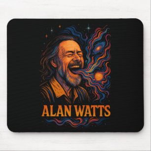 Alan Watts Laugh Galaxy Universe Psychedelic Art P Mouse Mat