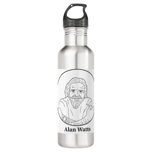 Image of Alan Watts Line Portrait 710 Ml Water Bottle