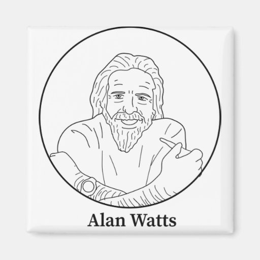 Image of Alan Watts Line Portrait Magnet