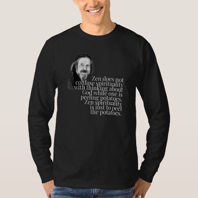 Alan Watts Zen God Peeling Potatoes T-Shirt (Front)