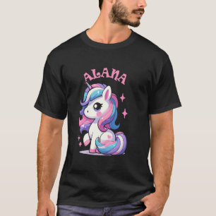 Alana Cute Unicorn Design for Girls Name Alana T-Shirt
