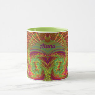 ALANA ~ Zany 3D ~ Bright Orange, Yellow and Purple Mug