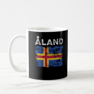 Åland Flag Distressed Åland Island Flag Coffee Mug