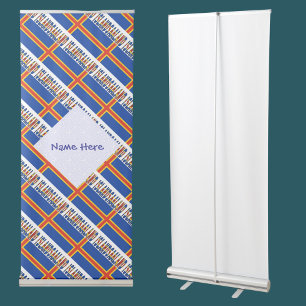 Åland Islands Aalander Flag Tiled Blue Personalise Retractable Banner