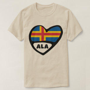 Åland Islands Country Code Flag Heart T-Shirt