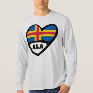 Åland Islands Country Code Flag Heart T-Shirt