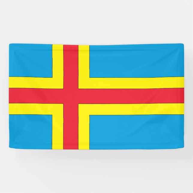 Aland Islands Flag Banner (Horizontal)