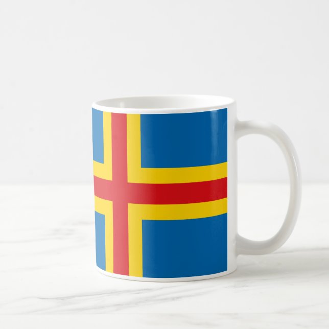 Aland Islands Flag Ceramic Mug (Right)
