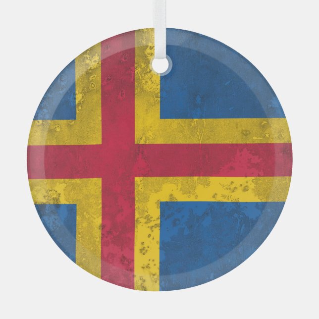 Aland Islands Glass Tree Decoration (Front)