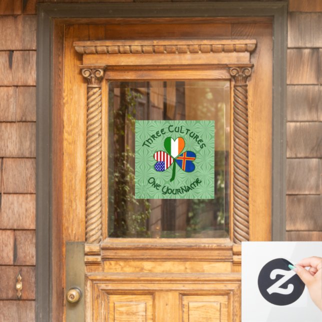 Åland Islands Ireland USA Shamrock Personalised  Window Cling (Home Door)