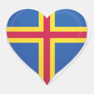 Aland Islands love flag pride heart sticker