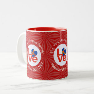 Åland Islands Red Letter LOVE Flag Personalised Two-Tone Coffee Mug