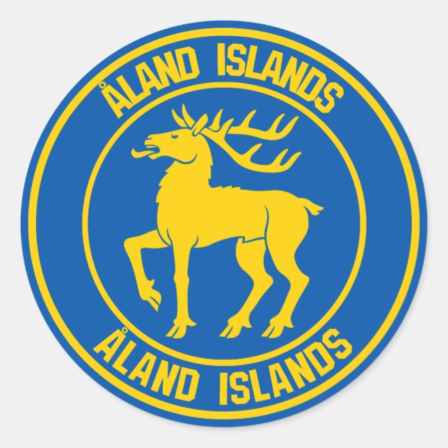 Åland Islands Round Emblem Classic Round Sticker (Front)