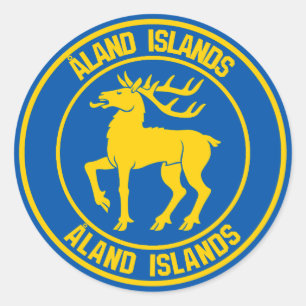 Åland Islands Round Emblem Classic Round Sticker