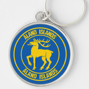Åland Islands Round Emblem Key Ring