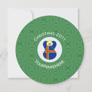 Ålander Angel Christmas Flag Personalised Text Invitation