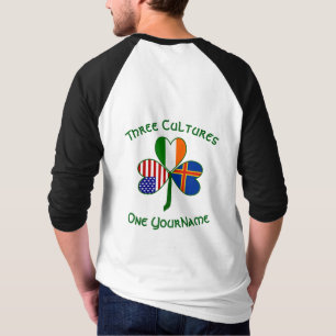 Ålander Irish American Shamrock Flag Personalised T-Shirt